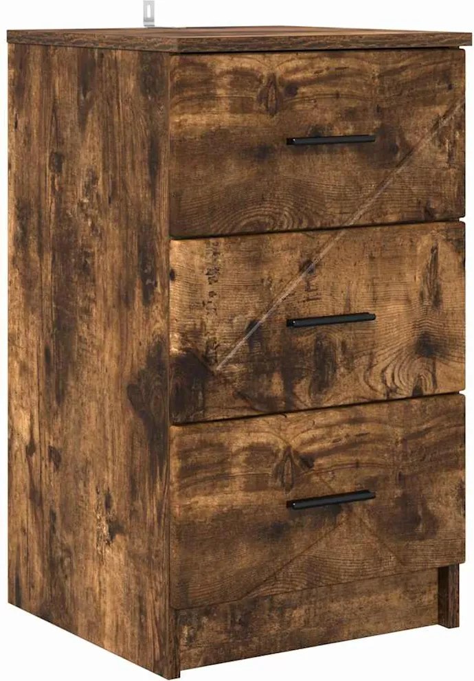 vidaXL Éjjeliszekrény fiókkal Füstölt tölgy 38 x 38 x 66 cm Faanyag