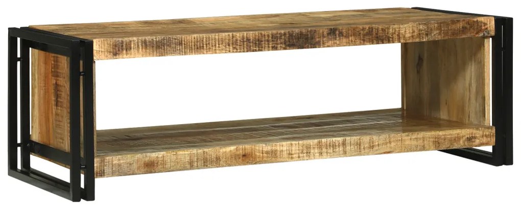 Dohányzóasztal 120x50x38 cm Tömör Rusztikus Mangófa