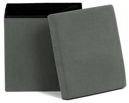 Zöld kordbársony tárolós puff – TAB-471