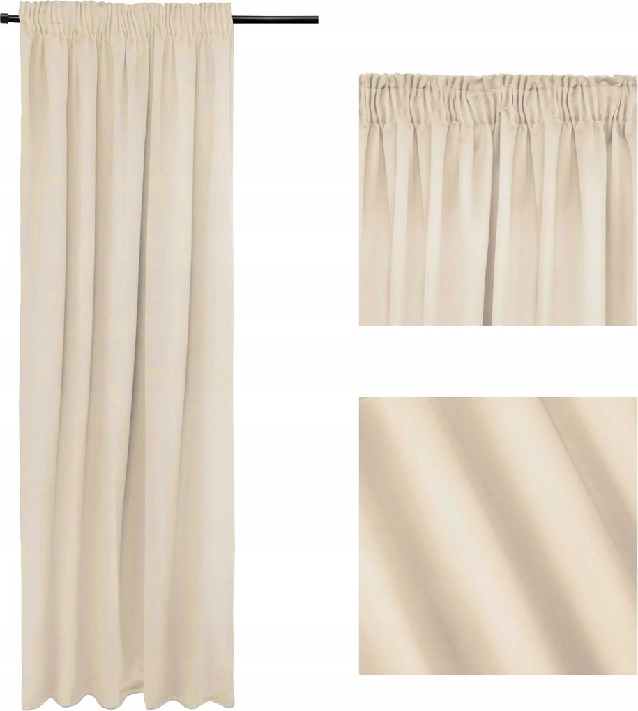 Kész függönyök Sötétítő Függöny Blackout 140x250 Világos Bézs Arctic