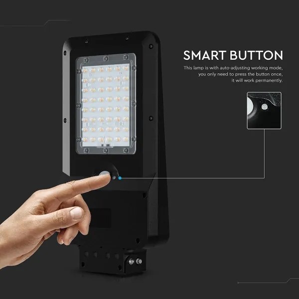 LED napelemes utcai lámpa érzékelővel LED/20W/7,4V IP65 5400 mAh