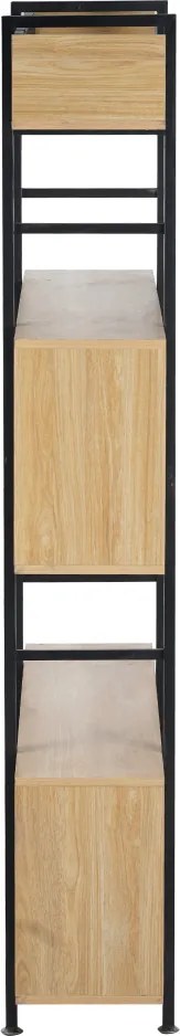 3 polcos polcállvány, tölgy/fekete, KILIS NEW TYP 4