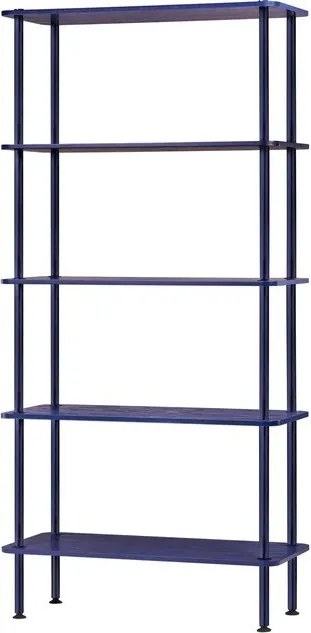 Kék polcos állvány tölgyfa dekorral 80x163x35 cm Teidi – noo.ma