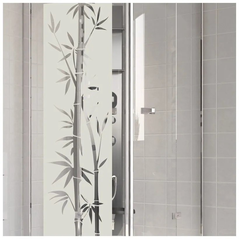 Bamboo vízálló zuhanyajtó matrica, 195 x 55 cm - Ambiance