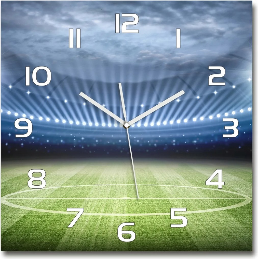 Stadion mintás üveg négyzet alakú falióra 60x60