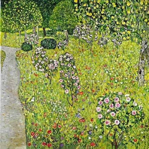 Gustav Klimt - Obstgarten mit Rosen üvegkép, falikép