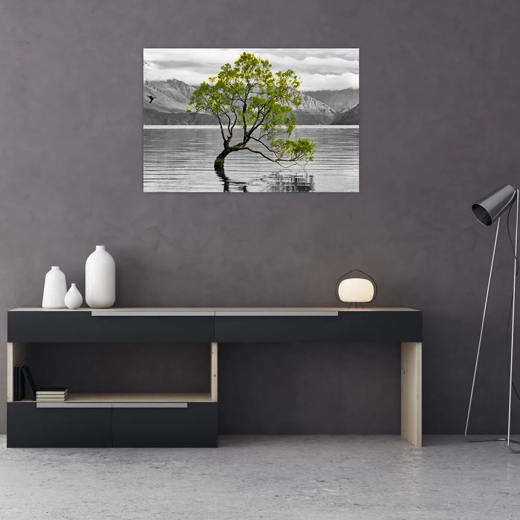 Fa képe a tó közepén (90x60 cm)
