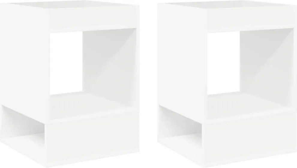 vidaXL Végasztal 2 pcs Fehér 40 x 40 x 56 cm Faanyag