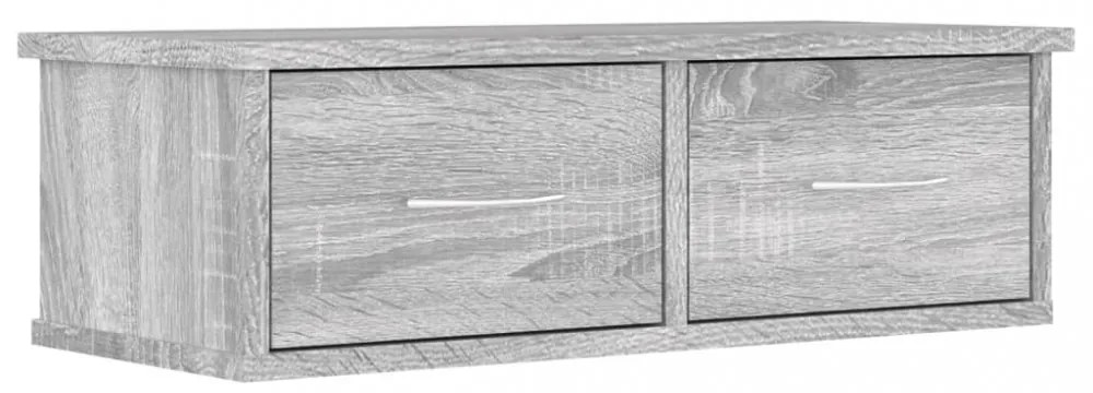 szürke sonoma színű szerelt fa faliszekrény 60 x 26 x 18,5 cm