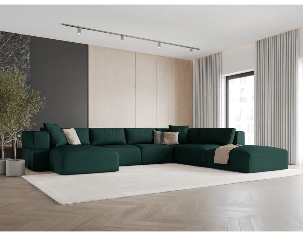 Zöld sarokkanapé (jobb oldali-"U" alakú) Esther – Milo Casa