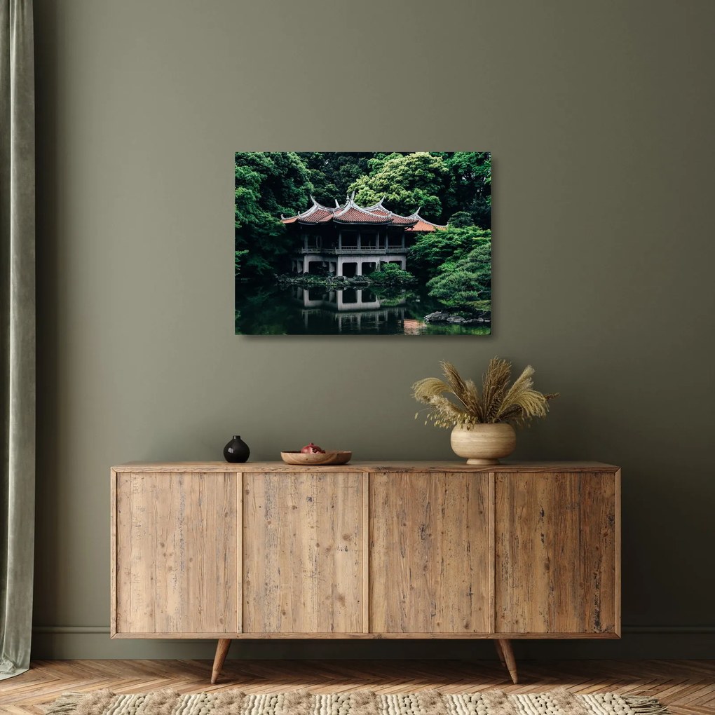 A japán nemzeti kert képe (üvegen) (70x50 cm)