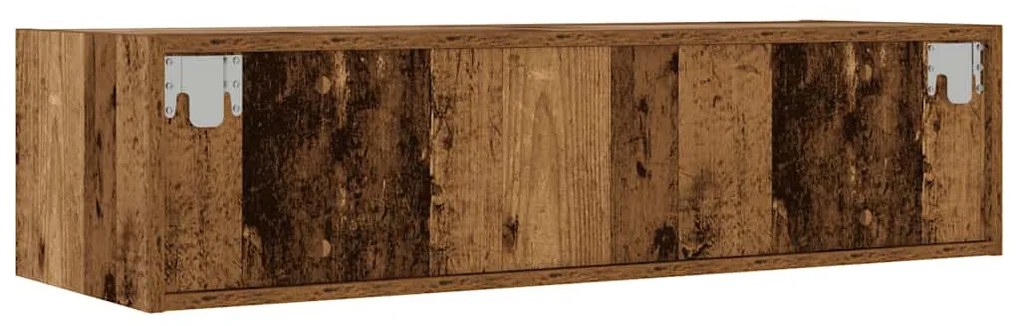 TV szekrény LED világítással régi fa 100X35,5x25 cm