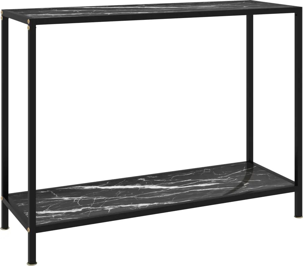 vidaXL fekete edzett üveg tálalóasztal 100 x 35 x 75 cm