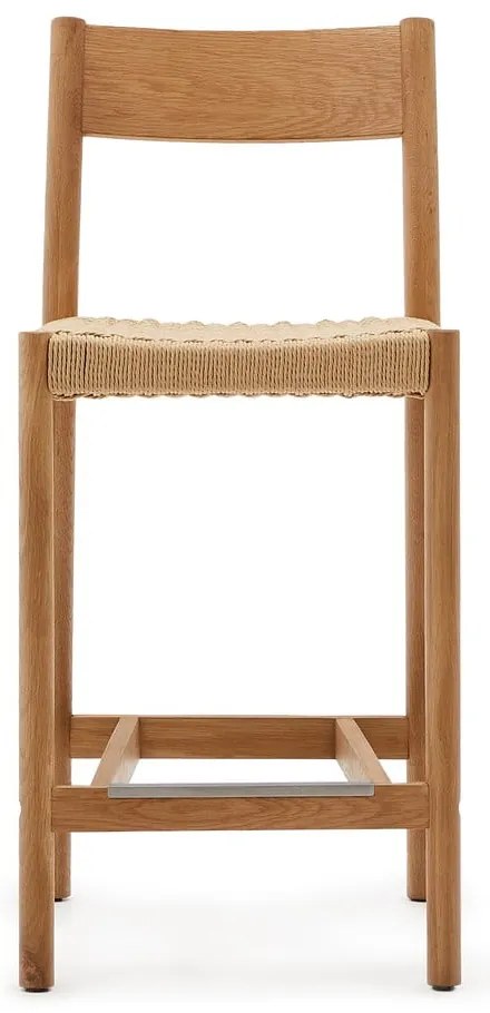 Natúr színű tölgyfa bárszék (ülésmagasság 65 cm) Yalia – Kave Home