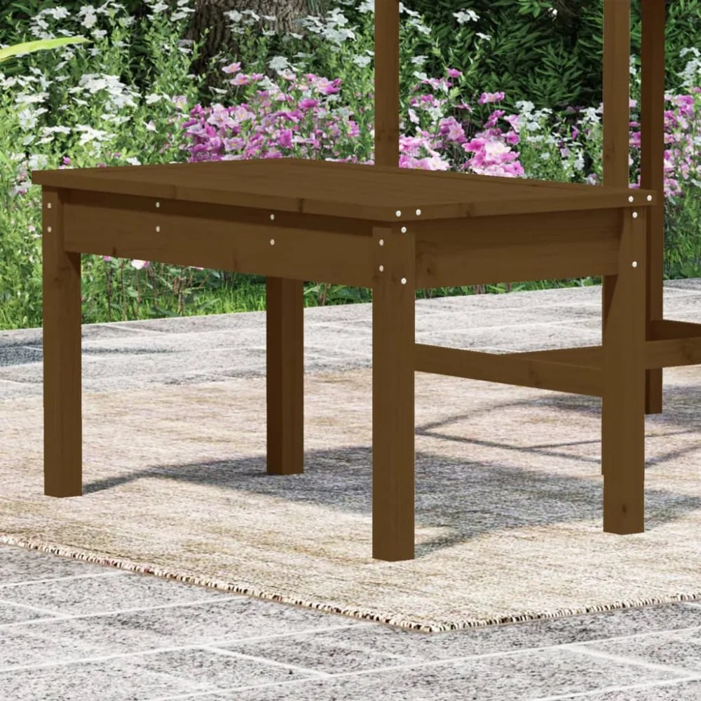 mézbarna tömör fenyőfa kerti pad 80 x 44 x 45 cm