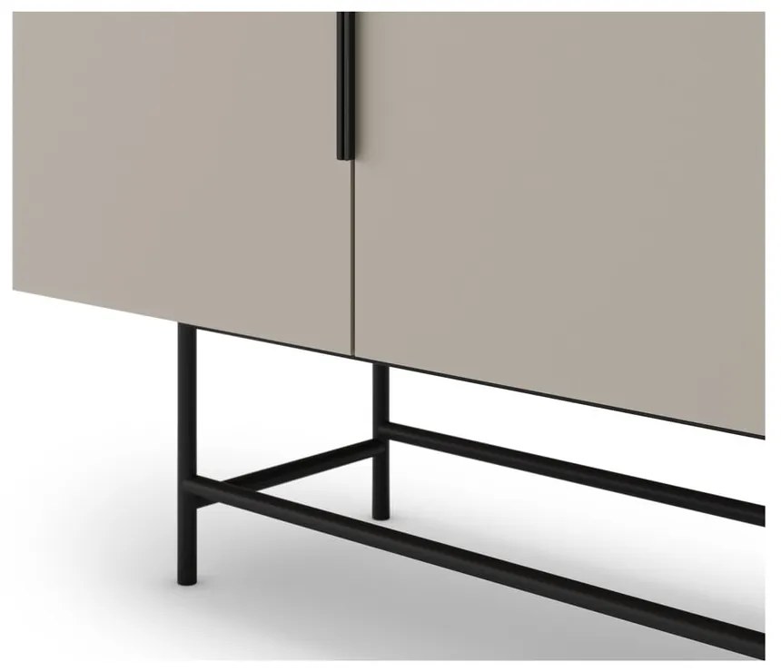 Krémszínű alacsony komód 200x77,5 cm Eldia – Marckeric