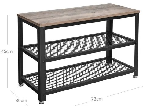 DAVOR cipőtároló barna/fekete