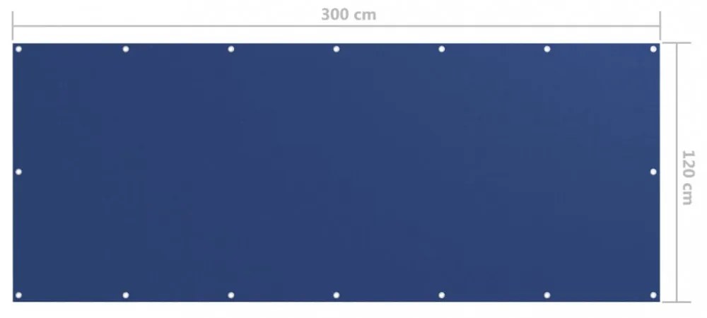 kék oxford-szövet erkélyparaván 120 x 300 cm