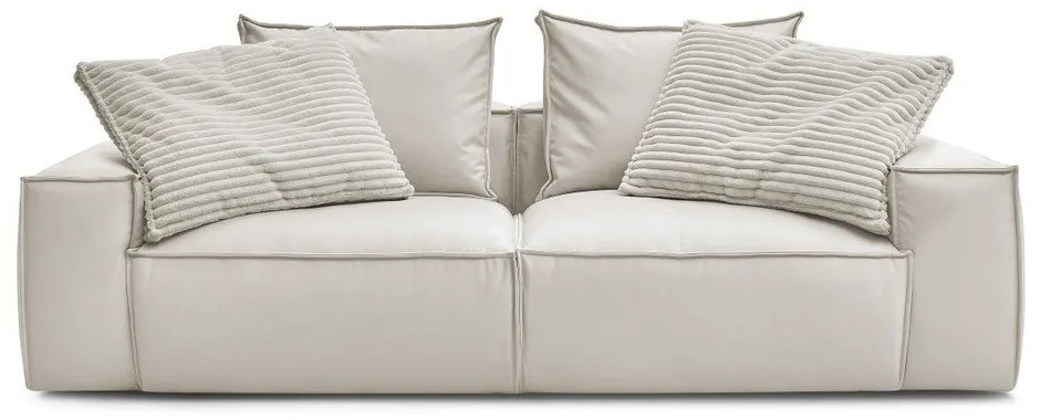 Bézs bőrutánzat kanapé 260 cm Boheme – Bobochic Paris