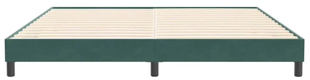 vidaXL sötétzöld bársony ágykeret matrac nélkül 200x220 cm