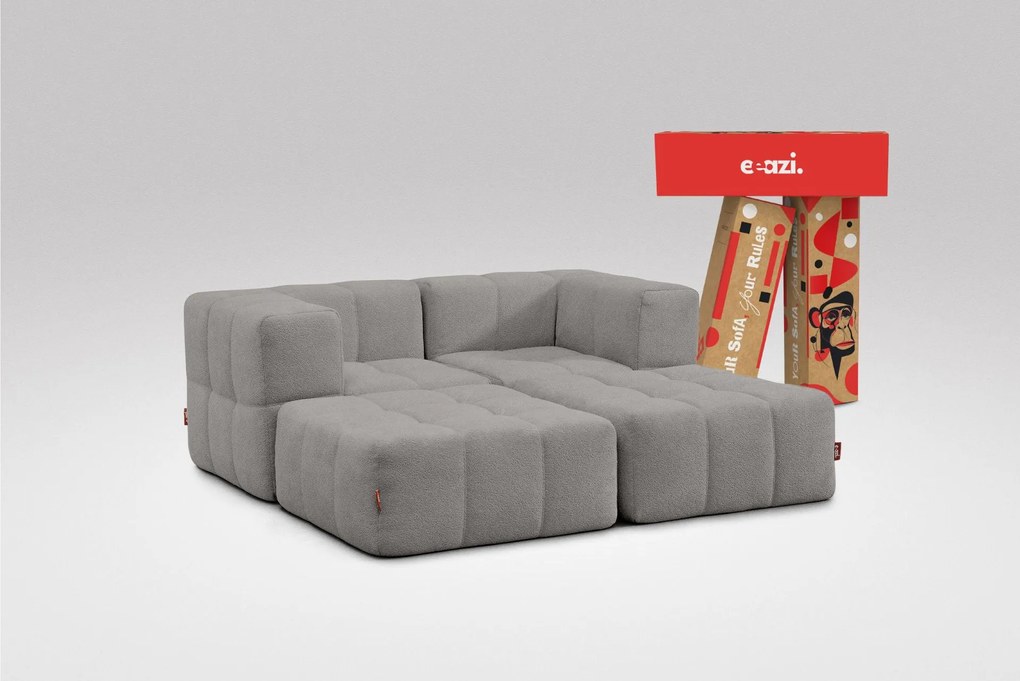 4 Teiliges Modulares Sofa – Grau