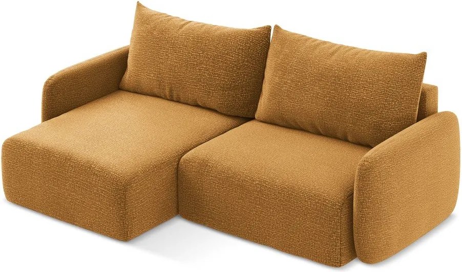 Narancssárga kinyitható-tárolóhelyes sarokkanapé (bal oldali) Kalena – Makamii