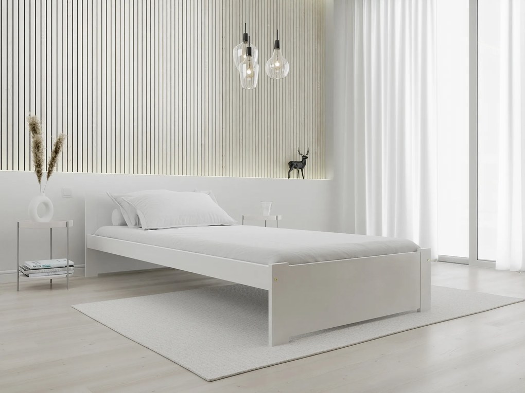 IKAROS ágy 90 x 200 cm, fehér Ágyrács: Léces ágyrács, Matrac: Matrac nélkül