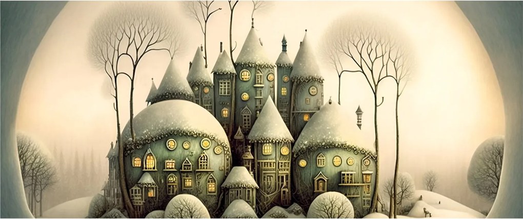 Kép - Mesebeli házikók (120x50 cm)