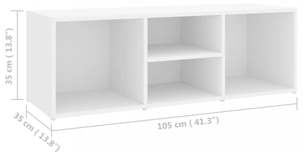 vidaXL fehér szerelt fa cipőtároló pad 105 x 35 x 35 cm