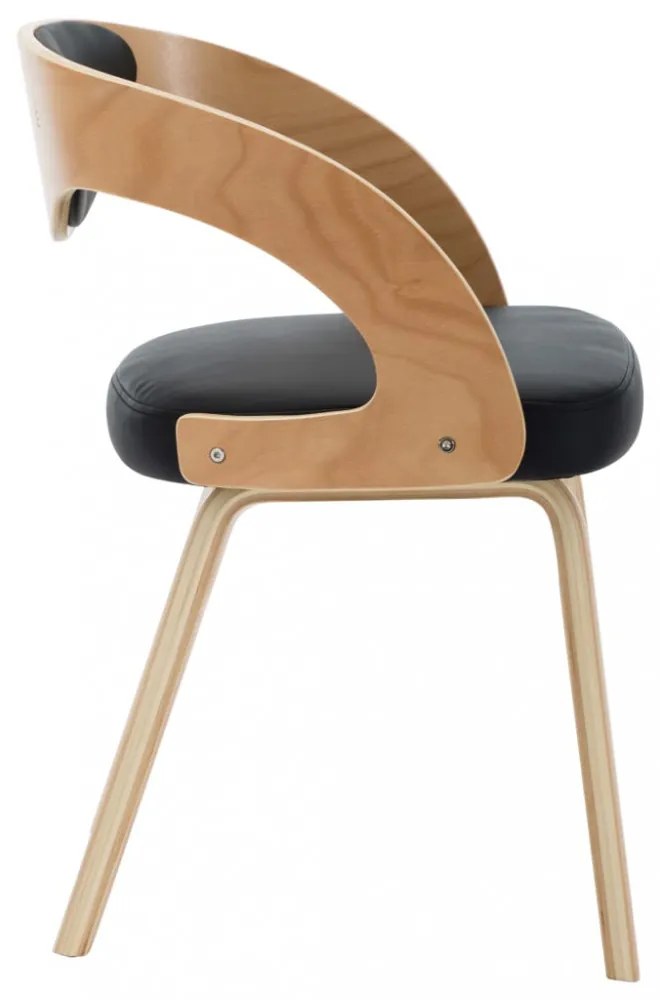 vidaXL 4 db fekete hajlított fa és műbőr étkezőszék