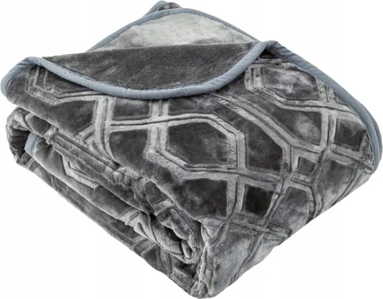 Dombornyomott akril takaró Vito 200x220 geometrikus grafit mintás