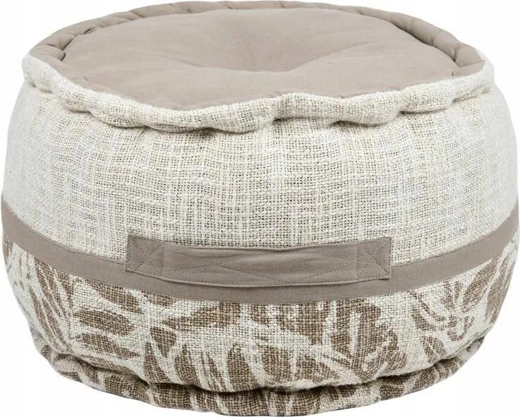 Pamut Puff Bézs Kerek Növényi Motívum Hemera 30 X 40 CM