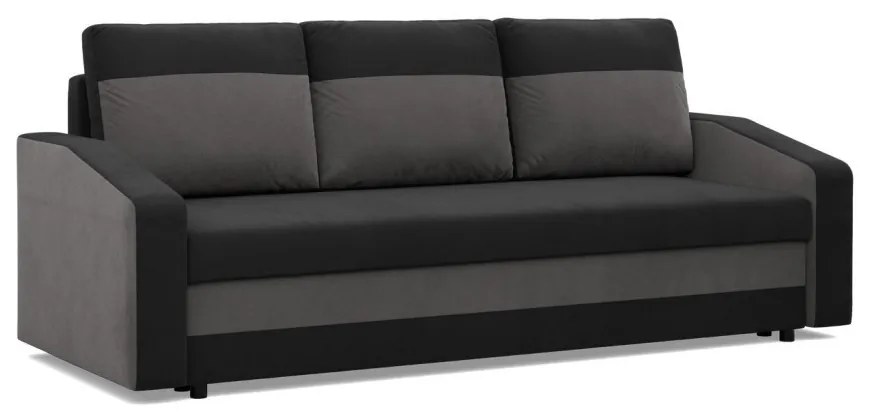 Hewlet kanapéágy, szövet anyag, hab töltet, fekete - szürke