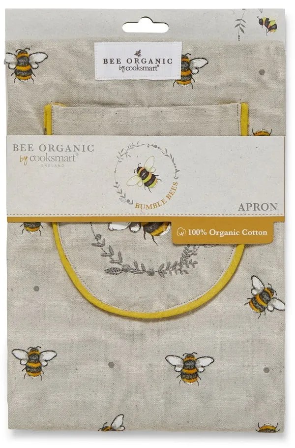 Bumble Bees bézs-sárga pamut kötény - Cooksmart ®