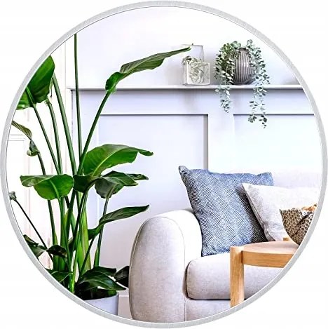 Dripex Kerek Fali Tükör 50 cm-es alumínium kerettel, törésbiztos ezüst kör