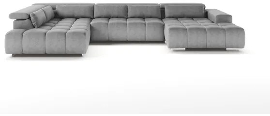 Sarokkanapé fejtámlákkal U alakban TROPEA balos szürke