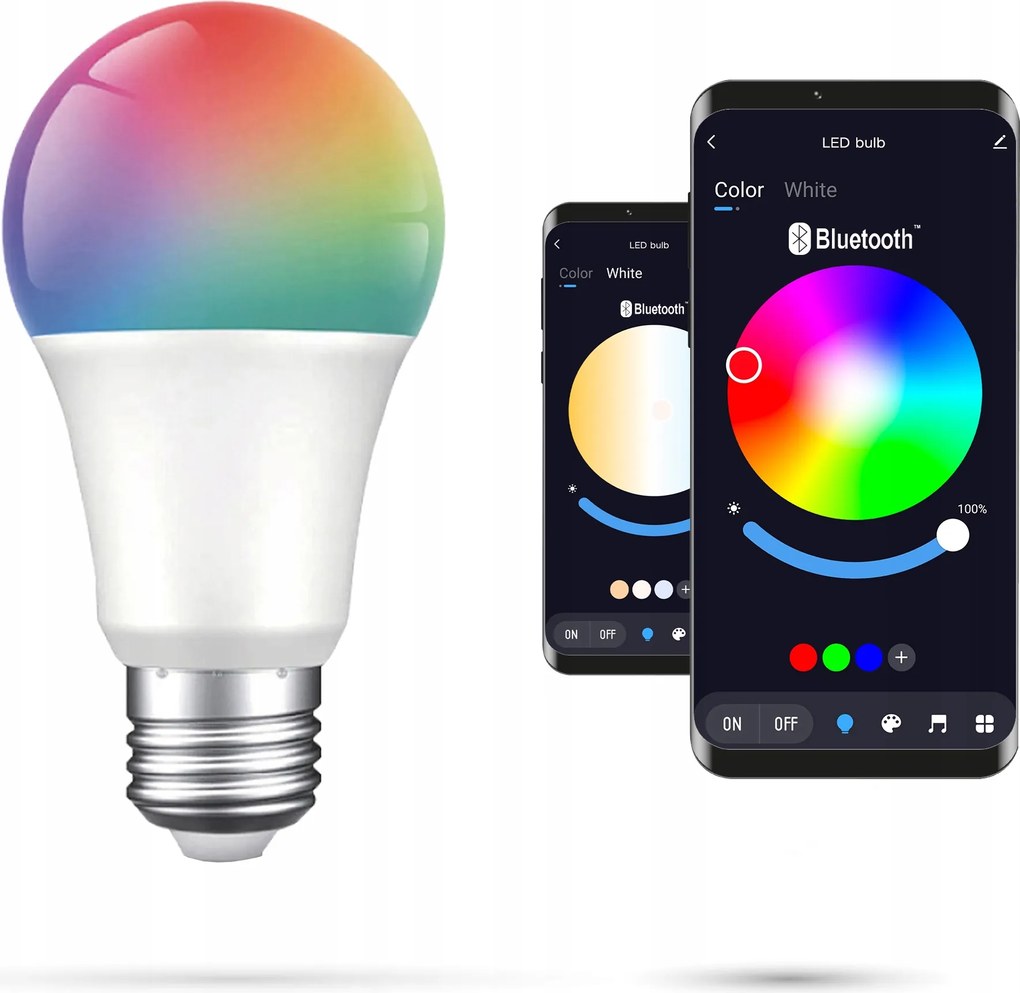 Tuya izzó 10W Bluetooth E27 A60 Rgbcct Meleg, Hideg, Semleges,Színes