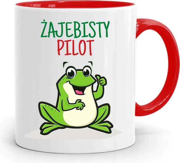 Pilóta Bögre Piros Születésnapi Ajándék fényképes nyomtatással