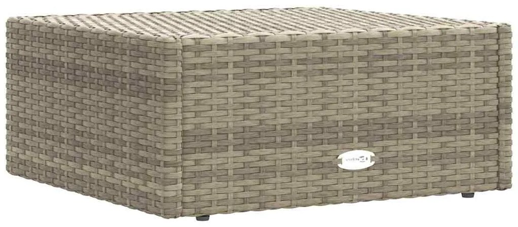 Szürke polyrattan kerti lábtartó párnával