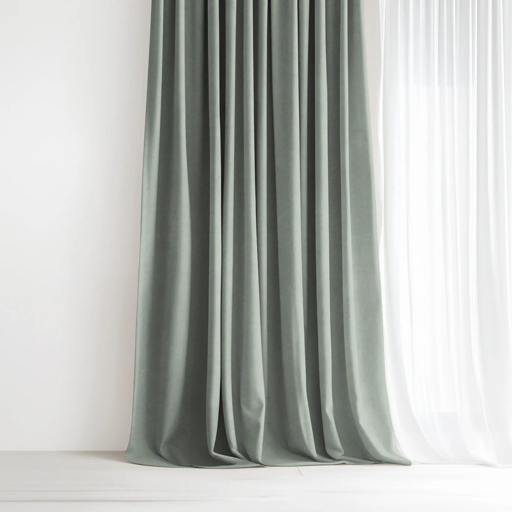 Goldea marbella díszfüggöny - zsályazöld 220x135 cm