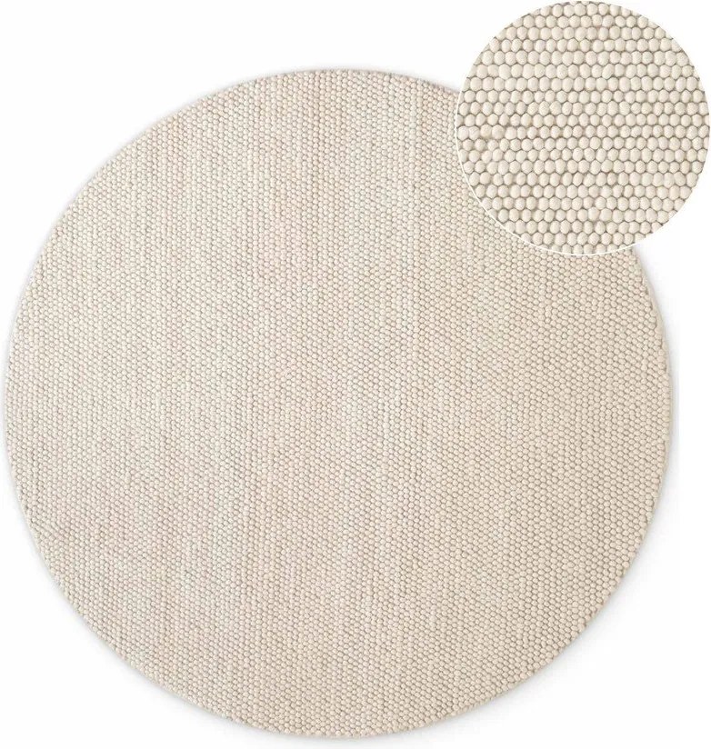 Krémszínű kézi szövésű gyapjú kerek szőnyeg ø 200 cm Richmond Diana – Ted Baker