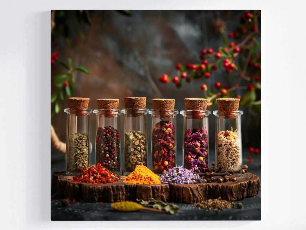 Canvas Vászonkép Konyha Főzés Étel Fűszerek Gyógynövények 40x40