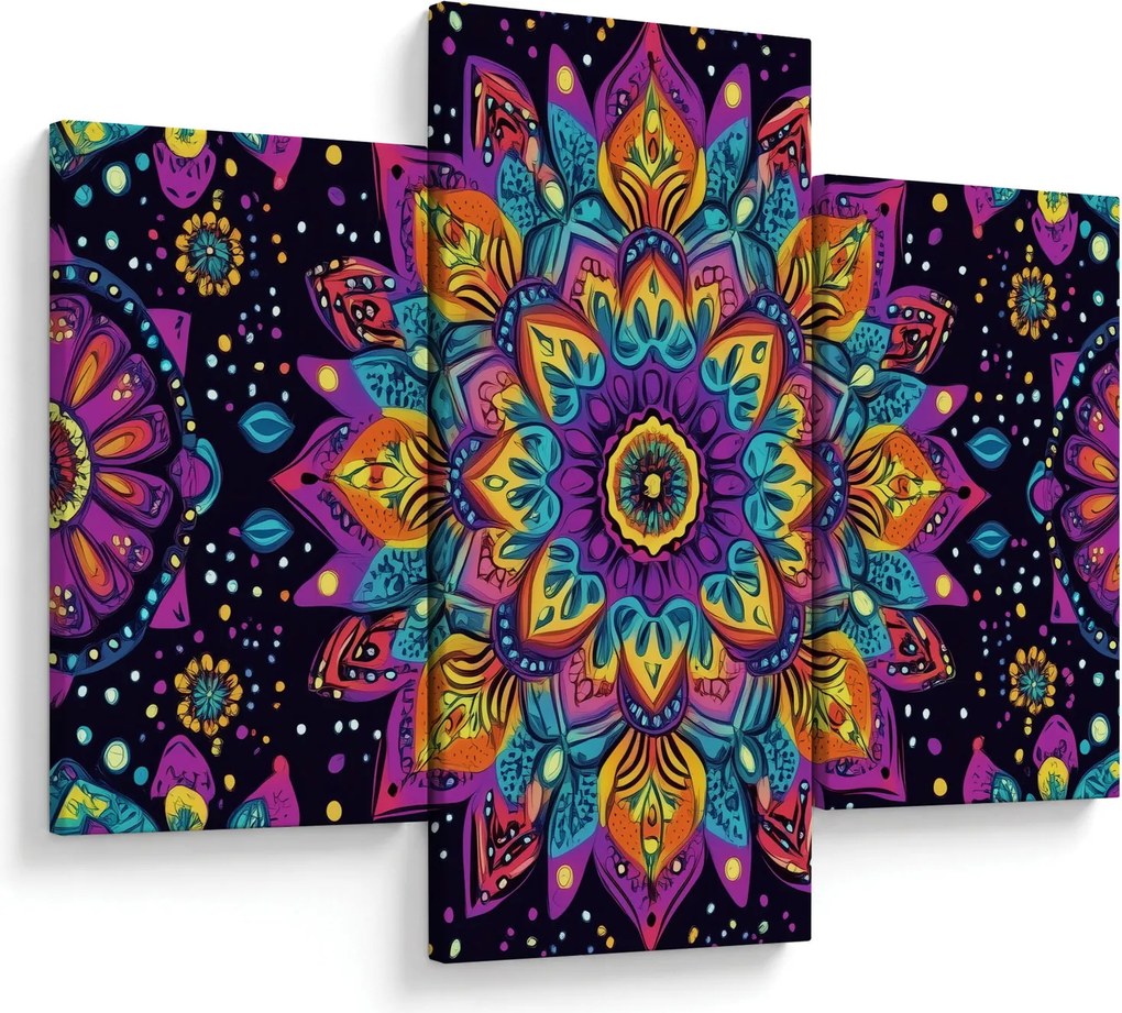 Kép - Kaleidoszkópos mandala (90x60 cm)