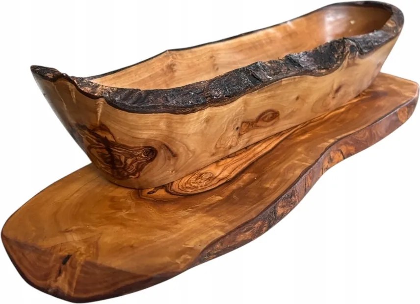 Olajfa ovális tál szett MDKR35 Bárka Snack Deszkával