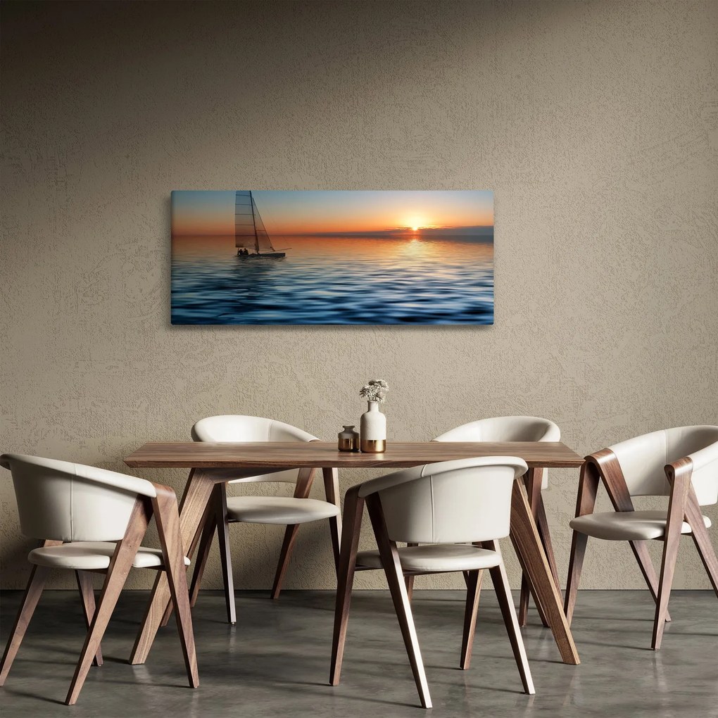 Kép - Vitorlás hajók a tengeren (120x50 cm)