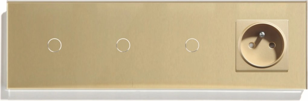 Érintőkapcsoló 1+1+1 Konnektor Üvegkapcsoló