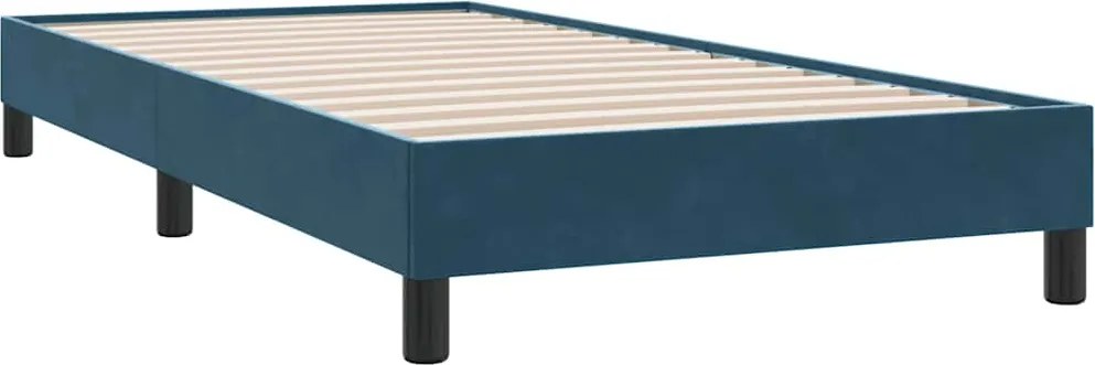 vidaXL sötétkék bársony ágykeret matrac nélkül 80x210 cm