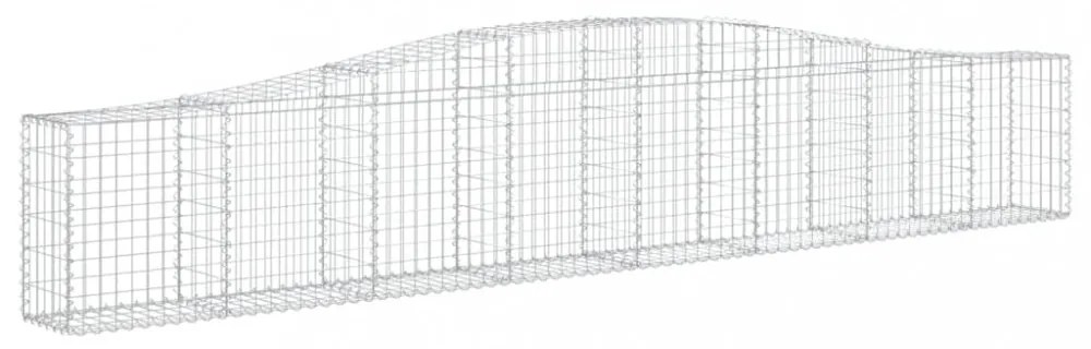 vidaXL 15 db íves horganyzott vas gabion kosár 400x30x60/80 cm