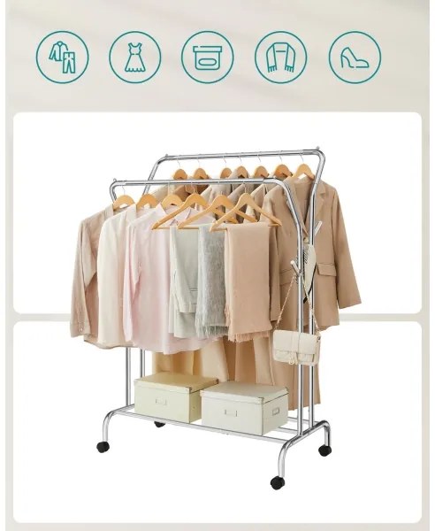 LINEA mobil álló ruhafogas, ezüst