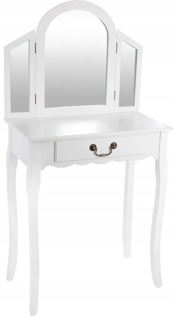 Modern hálószobai fésülködőasztal fiókkal, fehér